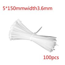 견고한 100 개 5X150/200/250mm 흰색/검정색 우유 케이블 와이어 지퍼 타이 자동 잠금 나일론 너비 3.6mm, 한개옵션1, 01 WT 150mm