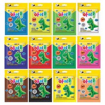 아모스 아이폼 50g 파우치 12색 칼라폼클레이 지퍼백 어린이집 유치원 초등학교 만들기재료 볼클레이 구슬클레이 구슬점토, 파랑, 10개