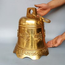 초른 순수 구리 주조 바람 차임 펜던트 벨 안뜰 사원 중국어 크리 에이 티브 장식 일일 선물, 7. 직경 약 28cm, 높이 34cm, 황동색