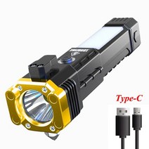 수중랜턴 usb 충전 led 손전등 안전 해머 사이드 라이트 토치 라이트와 함께 슈퍼, 패키지 b