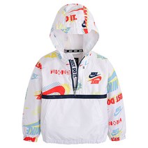 플레이키즈프로 나이키키즈 2023 봄 신상! 프린팅포인트 반집업점퍼**화이트 하프집업아노락자켓(105~130)