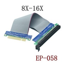 라이저카드 PCIE 1X 4X 8 16X ~ 리본 확장 케이블 그래픽 카드 GPU 마이닝 광부 용 PCI Express 라이저 변환기 익스텐더, 0.2m_8X-16X