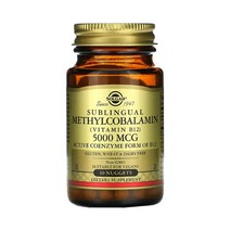 솔가 설하 메틸 코발라민 (비타민 B12) 5 000 mcg 30 너겟, 30개, 1팩