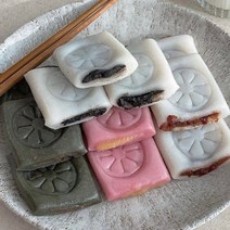 기타 [떡 1위] 굳지않는 앙꼬절편 4종(흰팥/쑥팥/흑임자/고구마) 500g, 흰앙꼬절편 500g (15조각)