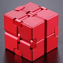 독일 infinity cube 무한 큐브 감압 알루미늄 블록 포켓 손가락 압축 해제 장난감 큐브 게임, 커버-레드
