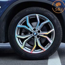 SnJ BMW X3(G01)20D 19인치 휠마스크 홀로그램 카본 스티커 DIY 휠 튜닝 커버, 19인치_무광카본블랙