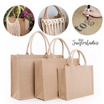 [정글스튜디오] 황마가방 무지 피크닉 에코백 DIY 커스텀 bag 마크라메 재료 가방 만들기