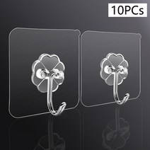 투명 강력 접착 벽걸이 후크 10 개 진공 흡입 컵 무거운 욕실 스테인레스 스틸, 3PCS