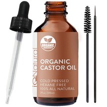 (1) 2oz CASTOR IQ Natural Castor Oil Eyebrow and Eyelash Growth Serum 100% Pure Cold Pressed Orga, 1