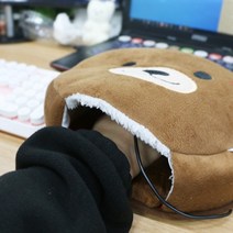 곰돌이 온열 마우스패드 USB 발열 온열 귀여운 캐릭터 수족냉증 히팅, 단품