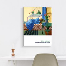 더 아트 컴퍼니 데이비드 호크니 명화 그림 인테리어 캔버스 액자 22종, 10. DH-모델과 미완성된 자화상