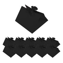 에스피 글로벌 Pack 26cm 정사각 종이 토트백 10PCS, 블랙