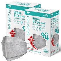 KF94 국산 특대형 삼흥 얼큰이 빅사이즈 방역 마스크 개별포장 50매, 그레이, 2개, 50매입