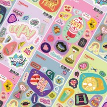 제이트리이케이 더폰트 스티커 LOVE외 3종 데코 팬시용 꾸밈 무늬 문구용 다이어리 디자인 예쁜 세트+jaytreㄷ, 선택_oops
