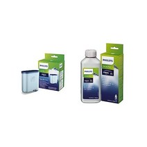 필립스 Kitchen Appliances AquaClean 오리지날 Calc Water Filter No Descaling up to 5000 cups Reduces Formati, 243395 Filter + Descaler, 1-Pack