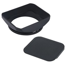 Haoge 62mm 스퀘어 메탈 나사식 마운트 렌즈 후드 쉐이드 캡이있는 캐논 니콘 소니 라이카 라이츠 칼 자이스 폭트 렌더 Nikkor 파나소닉 후지 필름 올림푸스 62mm 렌즈 용 기타 62mm 필터 스레드 렌즈 용