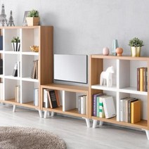 책장선반 책장수납함 거실서재 H6213 D 세트 6colors 책꽂이 공간분리 틈새, 블랙화이트