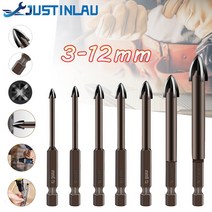 만능 십자 드릴 텅스텐 카바이드 유리 비트 세트 합금 카바이드 포인트 커팅 엣지 타일, 10개 6mm