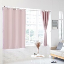 솔리드암막커튼 창형_145X2장+플레인봉2단