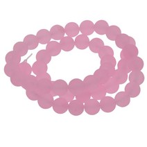 QDY 8mm 둥근 광택없는 쥬얼리 화려한 산호 핑크 비즈 만들기, 장미 핑크