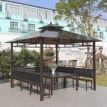 가든가제보 테라스 루프탑 야외 옥상 캐노피, 2.6x2.6m-4기둥파빌리온