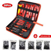 자동차 정비 공구 수리 차고 인테리어 제거 키트 트림 도어 패널 분해 정장 자동 클립 풀러 diy 손 124, 190클립이 있는 38개