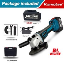 슬라이딩각도절단기 멀티커터기 고속절단기 KamoleeM14 125MM 5 인치 브러시리스 무선 앵글 그라인더 18500RPM 4 단 절단 마끼다 18V 배터리와 호환 가능, One Battery Plastic+100mm EU