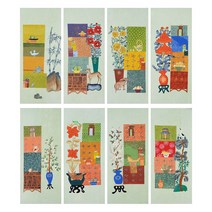 디자인 책거리도 8폭 병풍 민화 도안 민화그리기 본그림 공모전 취미 원데이클래스 수업자료, 디자인 책거리도(1), 고급 닥순지, 원본사이즈(추천)