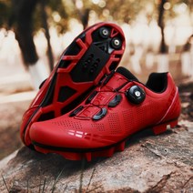 TABOLU 로드바이크 MTB 입문용 클릿슈즈 평페달슈즈 자전거신발, 39, 레드(MTB클릿)