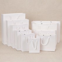 에이피피팩 종이쇼핑백 수제 화이트 고급 무지 쇼핑백 종이가방 종이백, 50장, A-T6호