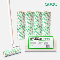 QUQU 돌돌이 롤 테이프 클리너 본품+연장봉+리필, 4p