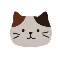 귀여운 고양이 티코스터 컵받침대 5종, 고양이 컵받침대 1P 삼색이