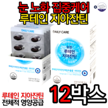 유한양행 유한 루테인 지아잔틴 500mg x 60캡슐 눈영양제 눈 노화 항반변성 눈에좋은음식 루테인효능 눈에좋은영양제 시력에좋은음식 제아잔틴 누테인 마리골드 알약케이스, 12박스, 특가할인