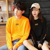 가바바 직수입 커플 긴팔티 등에 대문짝만한 대왕V프린팅 맨투맨 G2950
