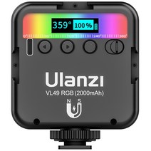 Ulanzi VL49 RGB 비디오 조명 미니 LED 카메라 조명 2000mAh 충전식 LED 패널 램프 사진 비디오 조명 Youtube Tiktok