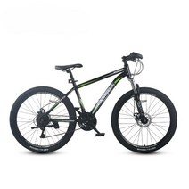 산악 로드 MTB 자전거 24인치 26인치 블랙 그린 블루, 21 인치, 브라이트 블랙