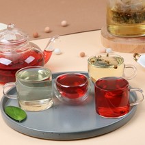 미즈앙플라스 내열 유리찻잔 홍차잔 투명 찻잔 티잔 6P 세트, 모던찻잔 80ml 6P, 6개