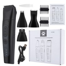 강아지클리퍼 고양이 애견 발바닥 이발기 바리깡 미용기 개 헤어 트리머 네일 그라인더 개 손질 클리퍼 애완 동물 손톱발머리 전기 클리퍼 트리밍을 위한 전문 커터, 4 in 1 클리퍼