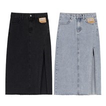 [KT알파쇼핑][애슬릿] 옆 트임 롱 데님 스커트
