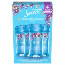 [anelegantdefense] Secret Antiperspirant Clear Gel Lavender 시크릿 데오드란트 클리어 젤 라벤더 (2.6oz)73g 4개, 1개