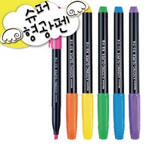 모나미 에딩슈퍼형광펜 12자루/에딩펜/수퍼형광펜/칼라형광펜/모나미형광펜, 보라-1타x12자루
