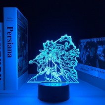 라바램프 해파리무드등 용암램프 마그마램프 genshin impact 3d led 램프 arataki itto for kids 침실 장식 생일, 아라타키 이토, 리모컨이 있는 16가지 색상