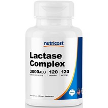 뉴트리코스트 락타아제 효소 콤플렉스 3 000 ALU 캡슐 120캡슐 1서빙 100mg 120회분 Lactase Enzyme Complex Capsules [V0], 1병