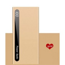 파워뱅크 호환 80000mAh 파워 팩 대용량 초박형 디지털 디스플레이 듀얼 USB 빠른 충전 TYPE-C 출력 모바일 전원 전화, 금_50001 mAh-100000 mAh