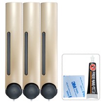 비엔티하임 욕실 물비누 디스펜서 샴푸통 리필용기 주방 세제통, 무타공 설치, 3구, BM500G 골드 물비누통, 1개