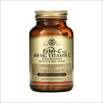Solgar 솔가 비타민씨 500mg 100정 베지캡슐 비타민C 에스터C 감귤 바이오플라보노이드 아세로라 로즈힙 루틴 칼슘 아스코르브산염