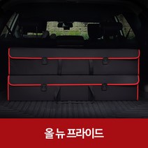 깔끔이다담 올 뉴 프라이드 자동차 트렁크 수납함, 블랙+레드