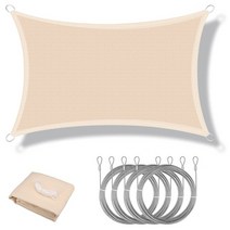 코스트코천막 햇빛차단막 그늘막쉐이드 이동식천막 주차천막 행사용천막 yesmart 185gsm hdpe 직사각형 sun shade sail canopy 95 uv block 정원, 베이지색 4개, 34m