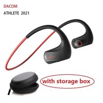 블루투스 오리지널 Dacom Athlete 헤드셋 터치 컨트롤 무선 헤드폰 IPX7 방수 스포츠 스테레오 이어폰 달리기, [01] red gift box, 01 new red gift box