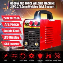 220V 용접기 6KW/9.5KW ZX7-250 10-250A 아크 포스 전기 미니/프로 LCD 디지털 디스플레이 MMA IGBT 인버터 용접기 최신, D